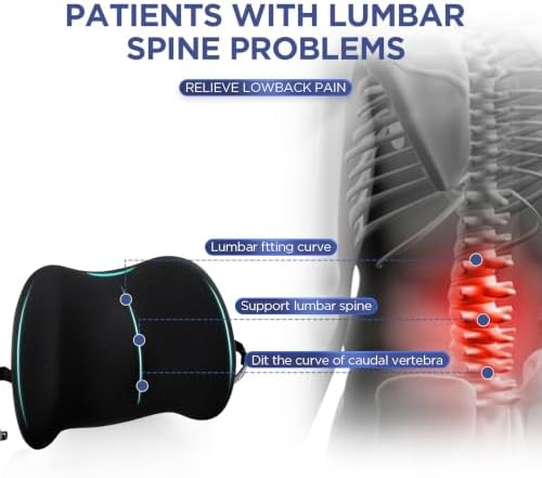 Lumbar Support Pillow for Office Chair, Memory Foam Car Back Cushion - Image 2