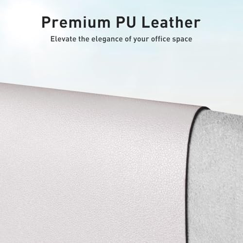 Aothia Large PU Leather Desk Pad Protector – Non-Slip Mouse Pad & Writing Mat for Office/Home, Waterproof, Easy to Clean (31.5" x 15.7", Pale Lavender White) - Image 2