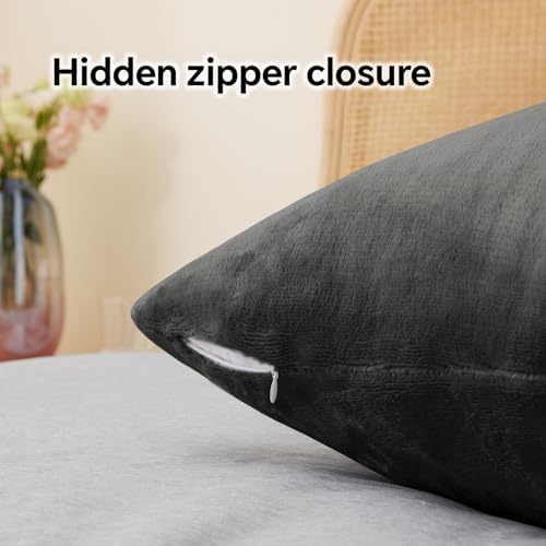 BEDELITE Flannel Pillowcases Standard Set of 2, Dark Gray, 20x26 Inches - Image 6