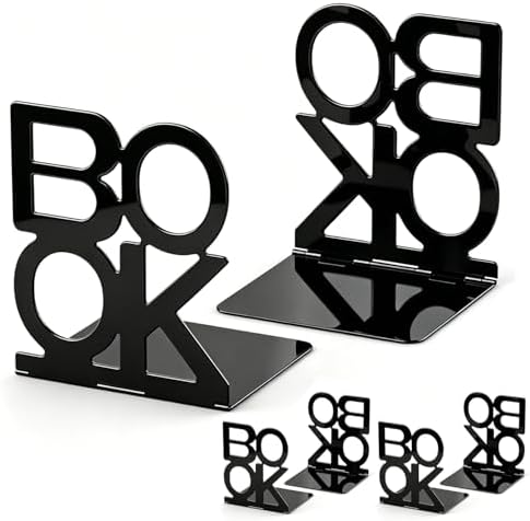 Book Ends,Bulk 3 Pair Bookends Folding Book Ends Metal Bookend (3 Pair) by shikaman