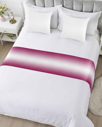 DecorLovee Rose Red Ombre Bed Runners for Cal King Size Bed, Modern Abstract Decorative Bed Throws for Foot of Bed, Pink Gradient Bed Runner Sofa Throw Bedding Scarf Protector Slipcover for Bedroom - Image 5