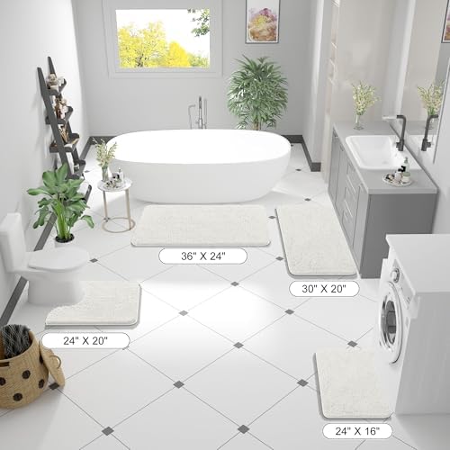 OLANLY Bathroom Rugs 34x21, Extra Soft Absorbent Chenille Bath Rugs - Image 2