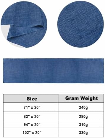 Retro Farm Linen Flax Bed Runners for Bedroom Hotel,Decorative Bedding Scarf Blue Solid Color Ocean Bed End Blanket Bedding Runner Scarves for Queen Size Bed,94x20in - Image 6