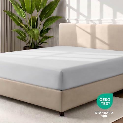 Bare Home Full Fitted Sheet - 1800 Ultra-Soft (Full, Cloud Grey) - Image 4