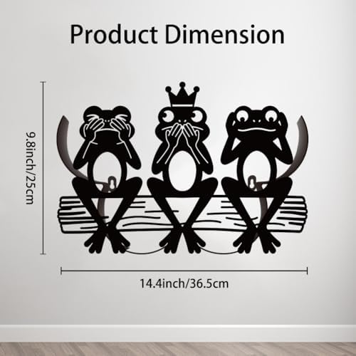 WADORN Funny Frogs Metal Toilet Paper Holder for Extra 8 Rolls, Black Toilet Tissue Storage Decorative Toilets Paper Rolls Organizer Wall Mounted for Bathrooms Home Housewarming Gifts - Image 2