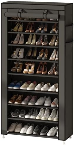 Calmootey 9-Tier Shoe Rack Organizer with Dust Cover for Bedroom, Entryway by Calmootey