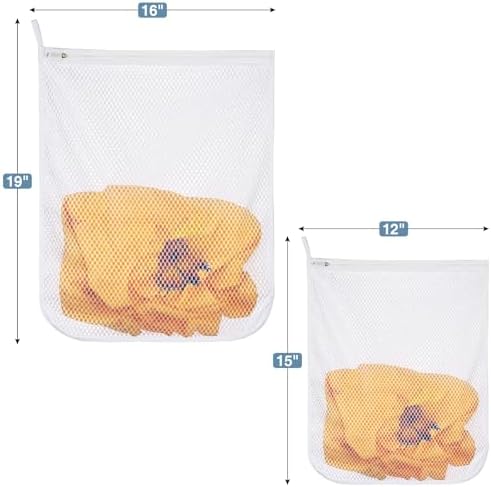 3 pcs Durable Honeycomb Mesh Laundry Bags for Delicates 16" x 19" (2 Large) 12" x 15" (1 Medium) - Image 5