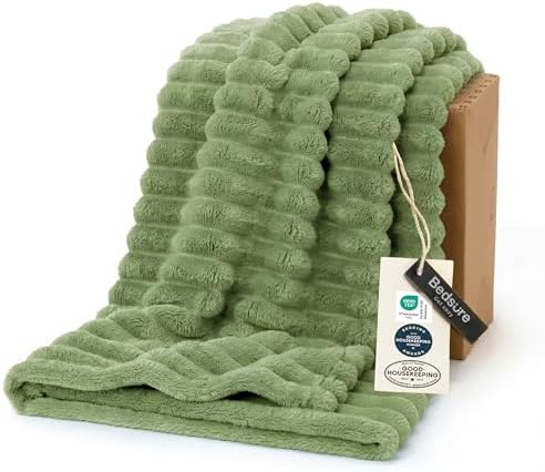 Bedsure Soft Twin Blanket for Bed Decor Gifts Reseda Green 60"x80" by BEDSURE