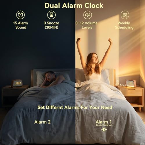 Vivilumens Alarm Clock with White Noise Machine Night Light for Bedroom - Image 4