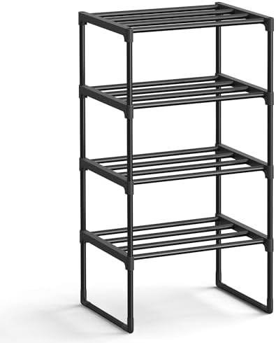 SONGMICS Shoe Rack, 4-Tier Shoe Organizer, Metal Storage Shelf by SONGMICSbySONGMICSHOME