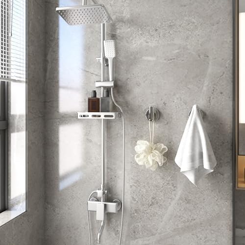 4 Pack Bath Towel Hooks, Wall Mount Towel Holder Chrome Finish Towel Rack, Heavy Duty Robe Coat Loofah Hooks for Shower, Kitchen,Hotel, Pool Tile, Brick Modern Style Decor Wall Hooks - Image 4