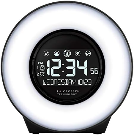 La Crosse Technology C83117 Color Mood Light Desk Clock with 5 Soothing Nature Sounds and USB Port by LaCrosseTechnology