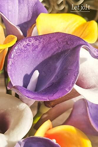 Letjolt Calla Lily Artificial Flowers 12Pcs Purple Realistic Bouquet - Image 3
