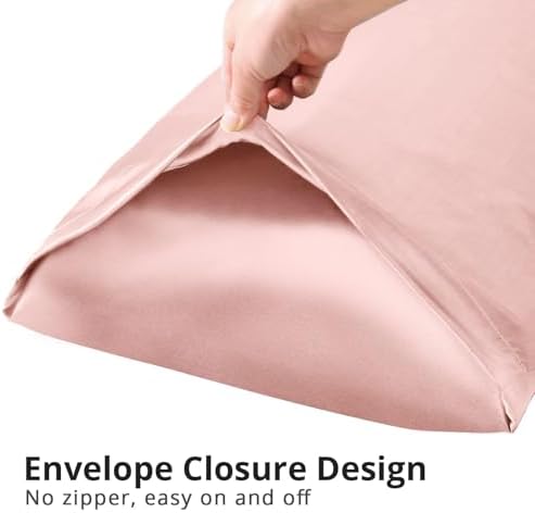 HUXMEYSON Body Pillow with Satin Pillowcase, Body Pillow for Adults, Pink - Image 4