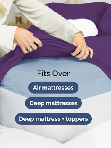 CGK Extra Deep Twin Single Fitted Sheet Only - Purple - Image 6
