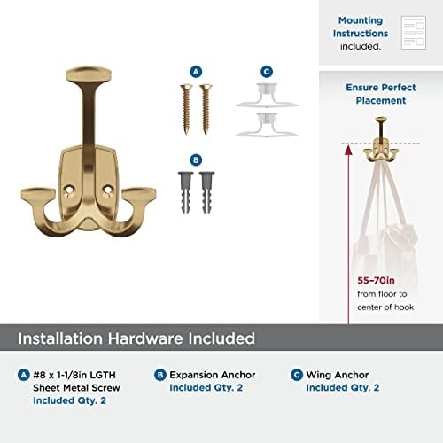 Amerock Vicinity Triple Prong Champagne Bronze Wall-Mounted Hook - Image 5