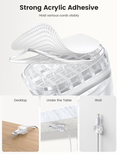 Lamicall 12 Pack Cord Organizer, [1s Lock] Spring Cable Holder Clips - Image 4