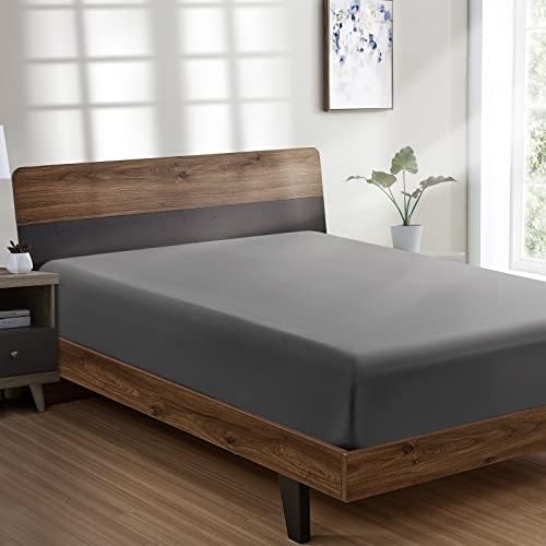 FreshCulture California King Fitted Sheet Only - Hotel Quality Fitted Sheet - Ultra Soft & Breathable - Brushed Microfiber - Deep Pocket - Cooling Fitted Sheets for Cal King Size Bed (Dark Grey) by FreshCulture