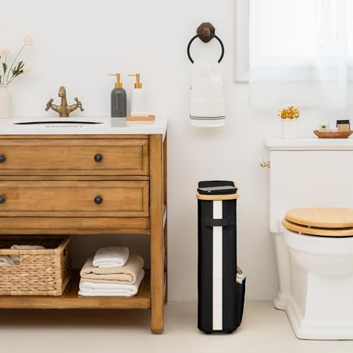 StorageWorks Toilet Paper Basket with Lid, Holds 15 Mega or 20 Regular - Image 6