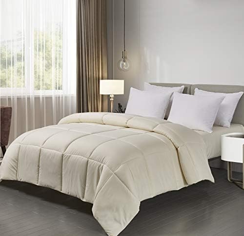 Blue Ridge Home Fashions Microfiber Light Weight Solid Down Alternative All Season Comforter-Hypoallergenic Polyester Fill, Full-Queen, Ivory - Image 3