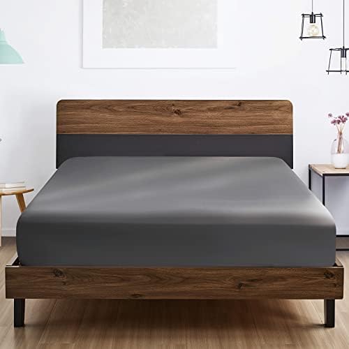 FreshCulture Twin Fitted Sheet - Hotel Quality - Ultra Soft & Breathable - Brushed Microfiber - Deep Pocket - Cooling Fitted Sheet for Twin Size Bed (Dark Grey) - Image 6