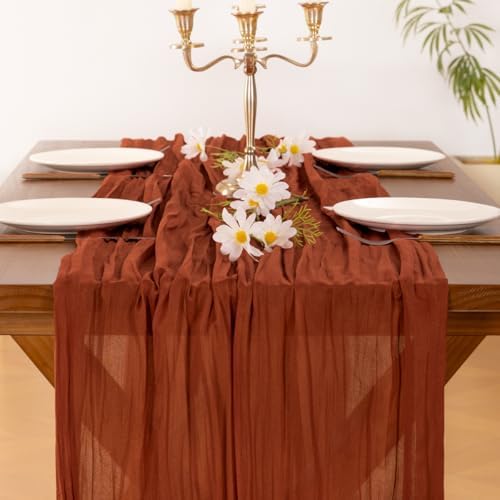 Cheesecloth Table Runner Fall Boho Wedding Birthday Party Home Decor - Image 5