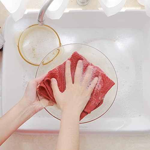 Homaxy 100% Cotton Waffle Weave Kitchen Dish Cloths 8-Pack, Multicolor - Image 4