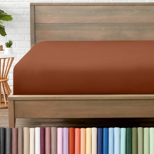Bare Home King Fitted Sheet - 1800 Ultra-Soft (King, Terracotta) by BareHome