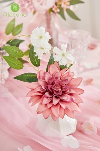 Alecono Pink Artificial Flowers Set for DIY Wedding Centerpieces - Image 3