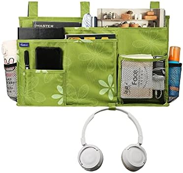 Surblue Caddy Hanging Organizer Bedside Storage Bag for Bunk and Hospital Beds, Flower, L - Image 2