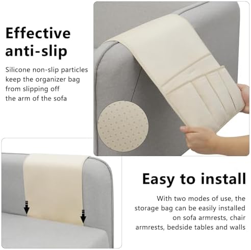 Remote Control Holder for Armchair Caddy, Remote Holder with 5 Pockets - Image 6