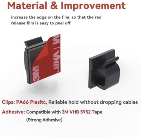 40Pack Adhesive Cable Clips, Wire Holders for Desk Wall Car, Black - Image 3