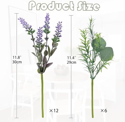 Hollyone 3 Bundles Fake Flowers Artificial Lavender Stems Bouquet Faux Plastic Purple Flowers Plants for Vase DIY Wedding Floral Arrangement Home Table Centerpieces Indoor Outdoor Decor - Image 2