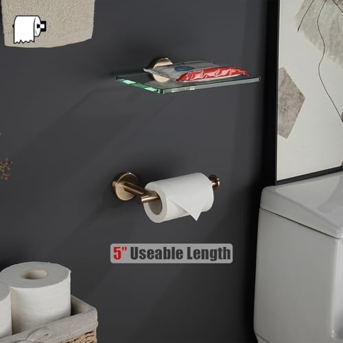 JQK Champagne Bronze Toilet Paper Holder, 5 Inch Tissue Paper Dispenser for Bathroom, 304 Stainless Steel Thick 0.8mm Wall Mount, TPH120-CB - Image 3