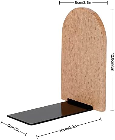 Book Ends Hamster Cartoon Wood Bookends for Shelves to Hold Books Heavy Duty Non-Skid Book Stoppers Wood Decorative Home Office School - Image 4