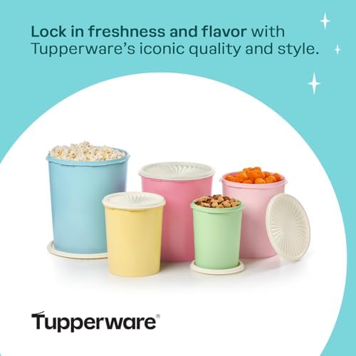 Tupperware Heritage 10-Piece Pastel Tall Canister Set (5 Containers+5 Lids) - Image 5