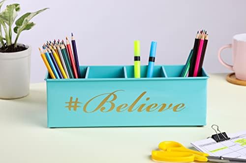 DUDKI Home Present Desk Organiser 4 compartments Decorative Pen Pencil holder/Vanity Kit/Travel Box/Makeup Box/Cosmetic Box/Storage Box/knife Holder/Spoon Holder-Gift Office Desk Décor - Image 3
