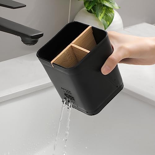 Electric Toothbrush Holder Tooth Brush and Toothpaste Organizer, Black - Image 5