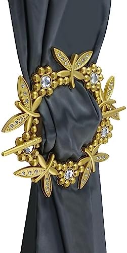 2 Pack Gold Dragonfly Curtain Tiebacks Round Gold Drapery Holdbacks - Image 4