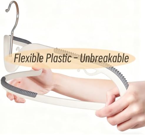 Short Neck Plastic Hangers 20 Pack, Non Slip Clothes Hangers Grey - Image 5