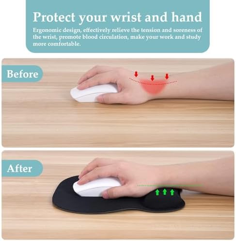 EooCoo Ergonomic Mouse Pad with Wrist Rest, Memory Foam Support Mousepad - Image 6