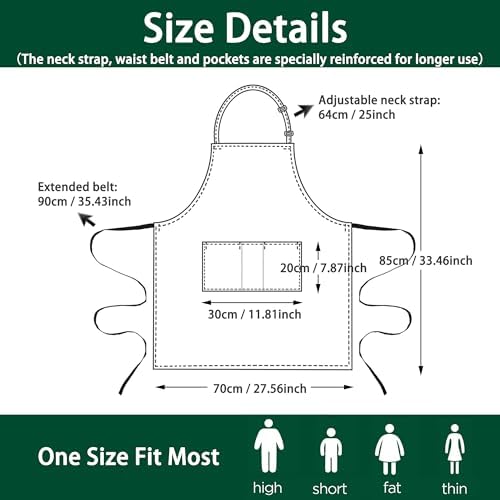5 Pack Chef Apron, Servers Large Apron, Kitchen Bib Apron for Women Men - Image 2
