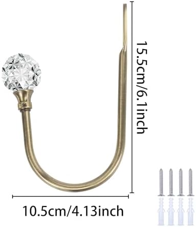Groleca U Shaped Metal Curtain Holdbacks, Curtain Tiebacks, Antique Brass - Image 4