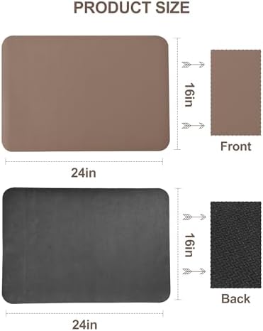 Dish Drying Mat for Kitchen Counter, 16"x24" Pad with Rubber Backed (Brown) - Image 6