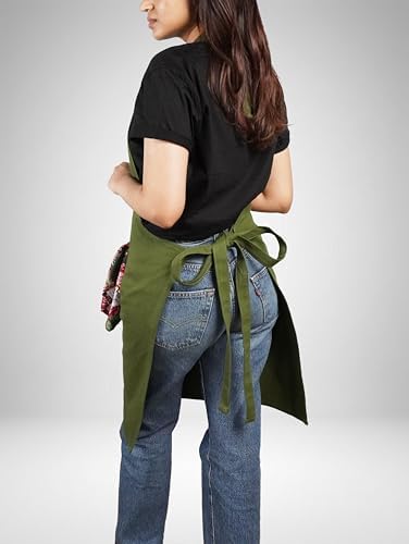 100% Cotton Kitchen Apron with 2 Pockets – Adjustable Chef Apron for Cooking Baking BBQ – Unisex Apron - Image 6