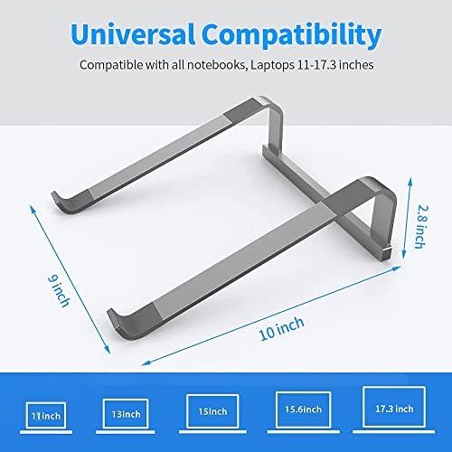 LENRUE Laptop Stand for Desk，Stable MacBook Pro Stand，Ergonomic Aluminum Computer Riser for 12 13 15 16.2 inch ，Computer Cooling Stand for Mac MacBook Pro Air,HP, Dell, More PC Notebook (Space Gray) - Image 6