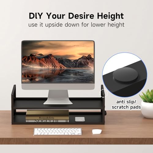Pholiten 2-Tier Monitor Stand Riser for desk - Image 3
