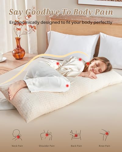YZ HOME Waffle Weave Body Pillow for Adults, Memory Foam Insert - Image 4