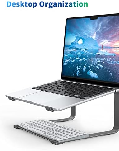 SOUNDANCE Laptop Stand for Desk, Metal Riser, Fits 12-17.3 Inch,Grey - Image 3