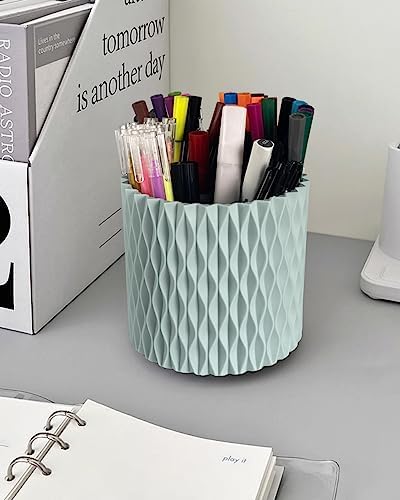 Lebenrich Blue Desk Accessories Pen Holder for Desk, Pencil Cup Holder - Image 2